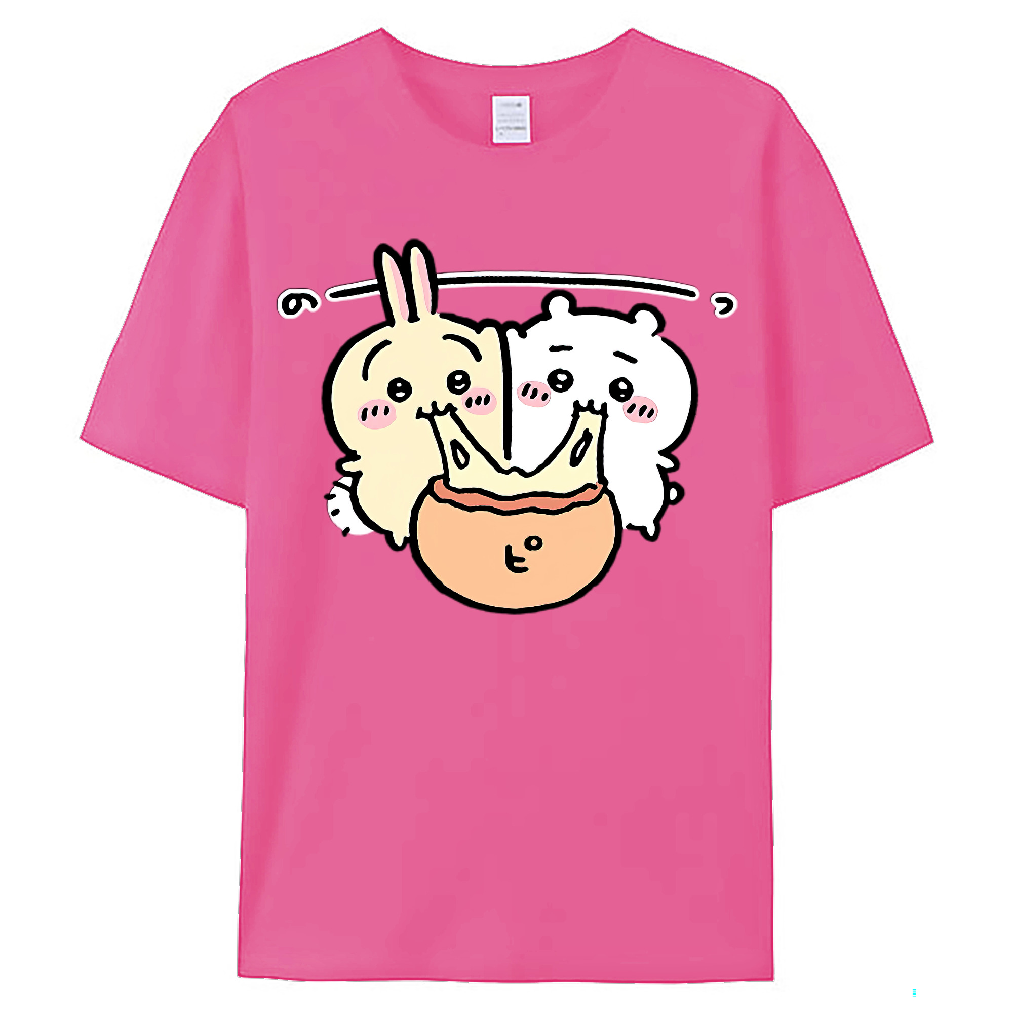 （画像用） ちいかわ うさぎ Chii-kawa usagi レディースカジュアルプリントTシャツ（綿100％）
